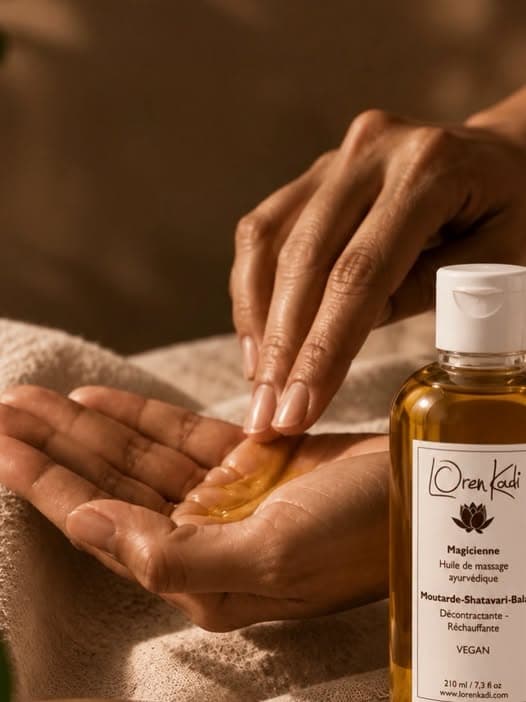 Application d’huile lors d’un massage